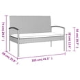thumbnail image 4 of vidaXL Garden Bench with Cushion Brown 105 cm Poly Rattan, 4 of 5