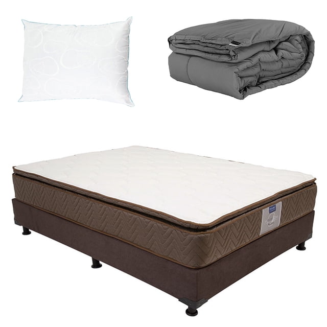 Colchón Individual Nautilus Restonic + Box + Almohada Oso + Edredón Homy