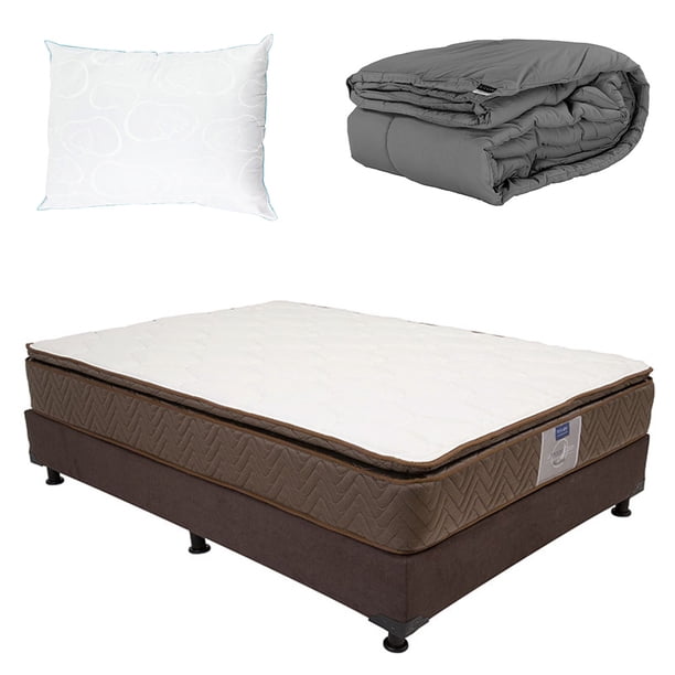 Colchón Individual Nautilus Restonic + Box + Almohada Oso + Edredón Homy