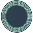 thumbnail image 3 of 4'x6' Navy and Green Geometric Indoor Outdoor Area Rug - 3'6" 26.77"W x 90.55"D x 0.15"H 2' x 3' Rectangle, 3 of 4