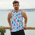 thumbnail image 6 of Gukieu Sailboats On A Waves Print Men's Quick Dry Fitness Vest, Round Neck Sleeveless Fitness Bodybuilding Top-4X-Large, 6 of 7
