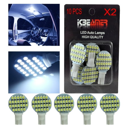 JDM x10 T10/ 921/ 194/ 168 RV Trailer Interior 12V White LED Light Bulbs 24