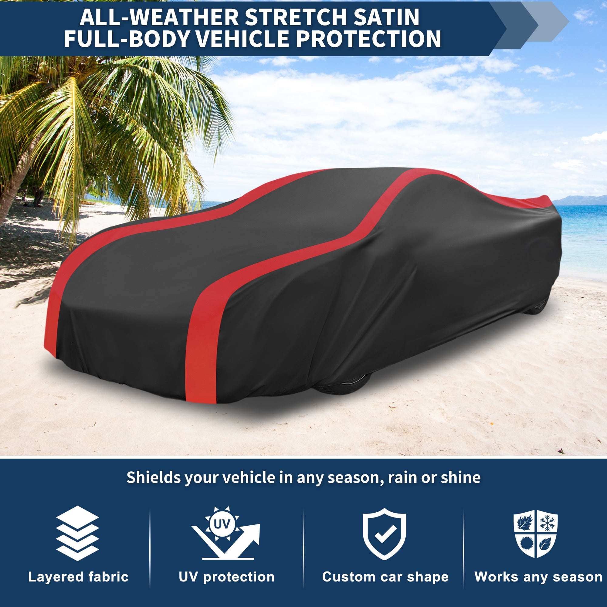 Unique Bargains Waterproof Outdoor Car Cover 16.54"x14.96"x8.46"