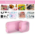 thumbnail image 5 of DODAMOUR Clear Makeup Bag Set of 2, TSA Approved Waterproof Travel Cosmetic Bag, PVC Nylon Portable Makeup Organizer Bags for Women (Pink), 5 of 6
