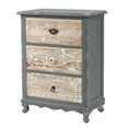 thumbnail image 4 of HomeStock Mountain Lodge 3-Drawer 32" H X 24" W Rustic Gray Carved Wood Accent Chest, 4 of 10