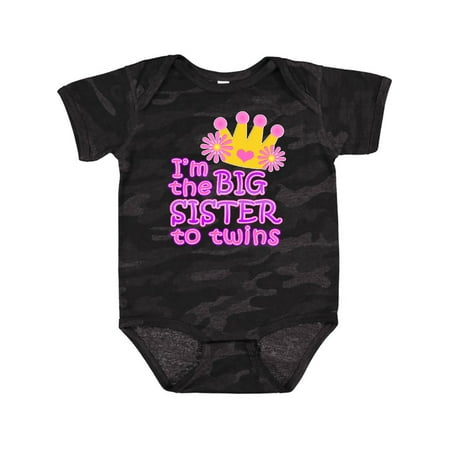 

Inktastic I m the big sister to twins. Gift Baby Girl Bodysuit