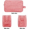 thumbnail image 3 of RV Neceser de viaje rojo de 27 x 11 x 17 cm para mujer, bolsa de maquillaje portátil, organizador de bolsa de cosméticos de gran capacidad con tres compartimentos separados Rojo Verde, 3 of 5