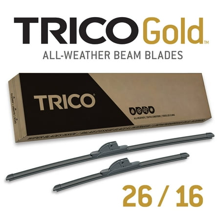 trico gold 2 pack all weather automotive replacement wiper blades 26 and 16 inch (18-2616)