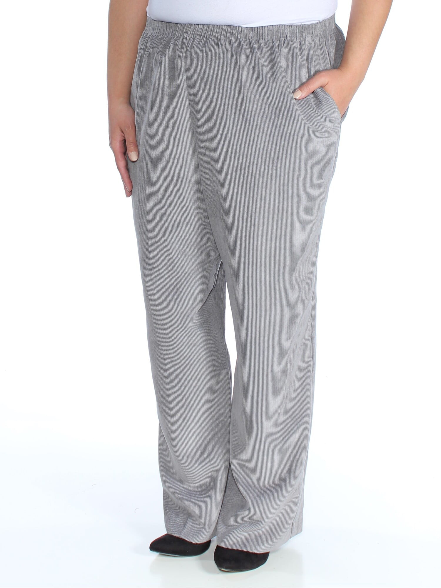 Alfred Dunner - ALFRED DUNNER Womens Gray Corduroy Lounge Pants Size 18 ...
