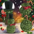thumbnail image 4 of Snowman Topiary Christmas Decor 15.75 Inch Artificial Snowman Shaped Tree with Red Bow Santa Hat Boxwood Topiaries for Indoor Outdoor Home Porch Table Decorations, 1PC, 4 of 7