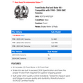 thumbnail image 2 of Front Brake Pad and Rotor Kit - Compatible with 1998 - 2004 GMC Sonoma 1999 2000 2001 2002 2003, 2 of 2