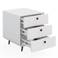 thumbnail image 6 of Modern Nightstand Storage Cabinet, Steel Bedside Table Cabinet End Table with 2 Drawers and Circular Handle, 6 of 8