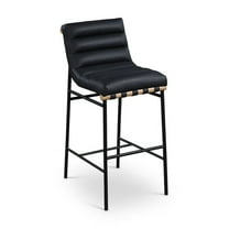 Meridian Furniture Vegan Leather Bar Stool, Black