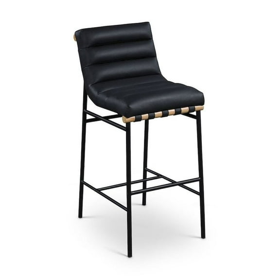 Meridian Furniture Vegan Leather Bar Stool, Black