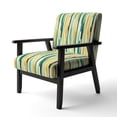 thumbnail image 3 of Designart "Tranquility Green Colors Stripes" Upholstered Modern & Contemporary Accent Chair and Striped Arm Chair - Multiple Color & Pattern, 3 of 7