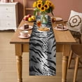 thumbnail image 4 of Farm Leopard Texture Table Runner 36 Inches Long,Kitchen Dining Tablerunners Abstract Animal Skin Black Stripe Linen Table Runners Dresser Scarves for Home Dinner Wedding Holiday Party Decor, 4 of 9