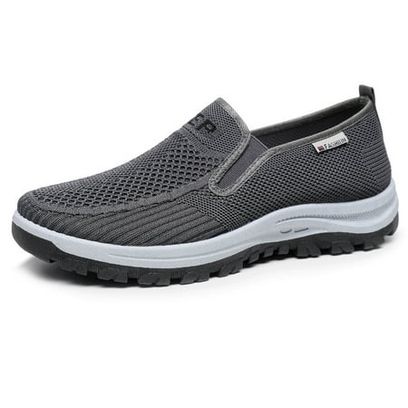 

plus size Casual Shoes Soft-soled Fly-woven Breathable sneaker Slip-on Simple Running Shoes Casual Men‘s Shoes