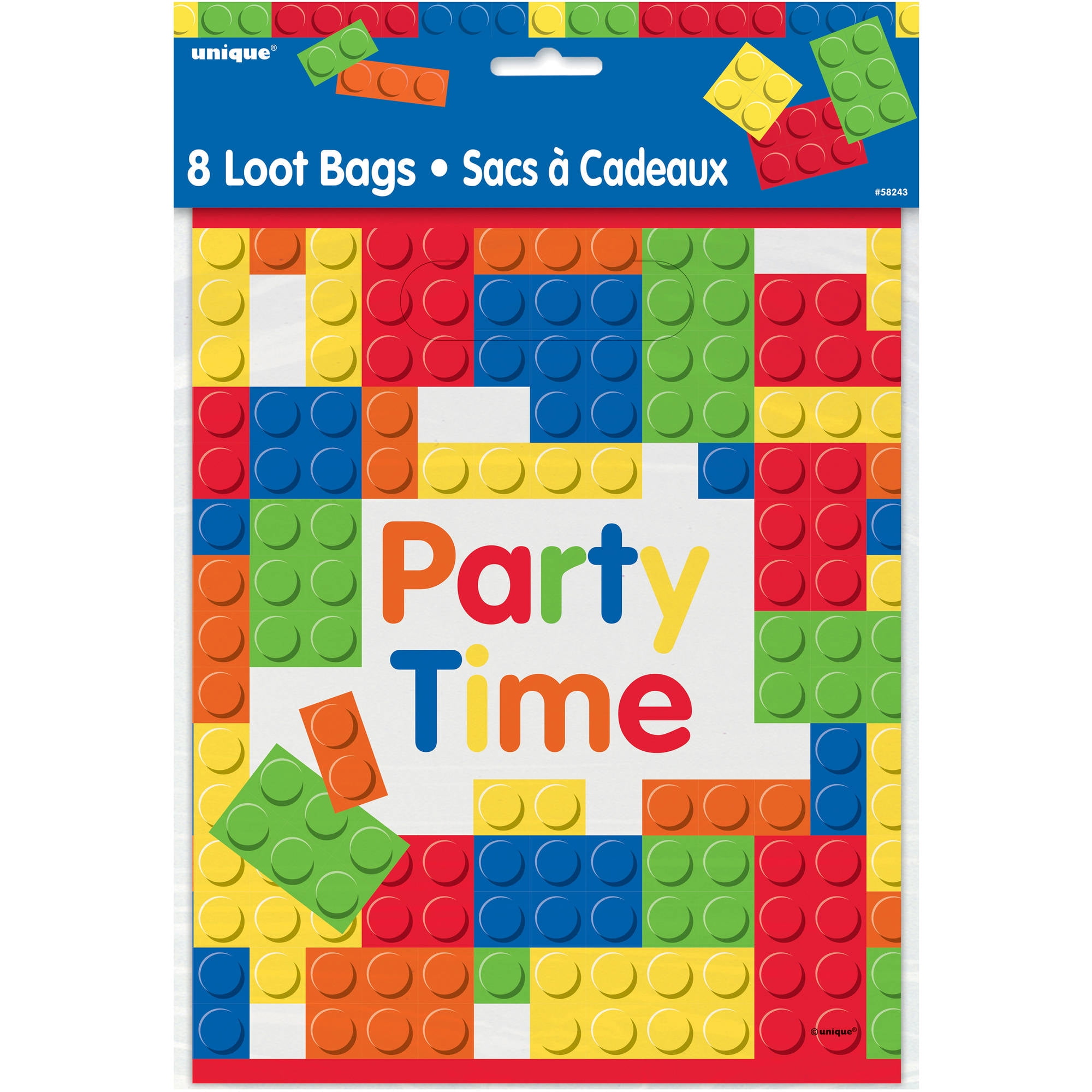 Unique Industries Assorted Colors Birthday Party Bags, 8 Count
