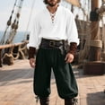 thumbnail image 2 of VBTAPA 3 Pcs Men's Renaissance Costume Halloween Medieval Pirate Shirt Pant Belt Outfit Set Viking Costume Sets Mint Green L, 2 of 9