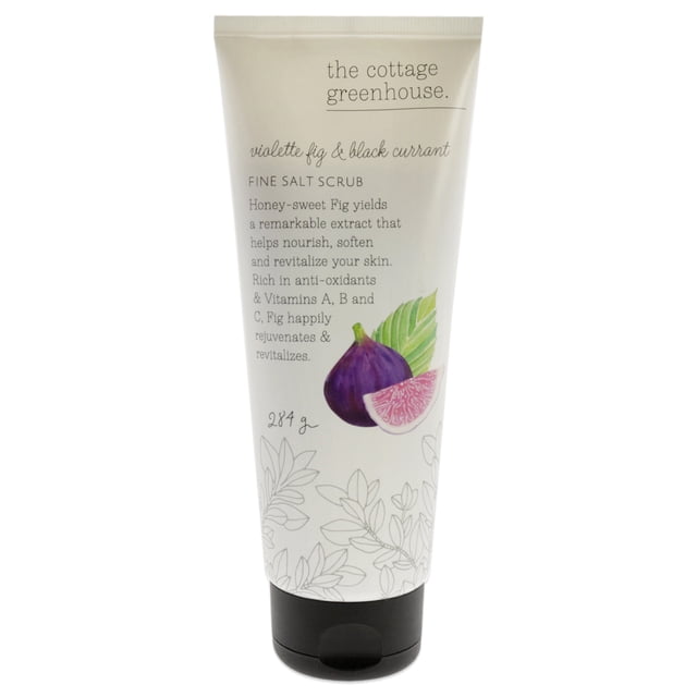 Exfoliante de sal fina The Cottage Greenhouse Higo violeta y grosella negra Maleza 10 oz