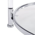 thumbnail image 5 of Acrylic Side Table, Round Glass End Table with Tempered Glass Top and Silver Metal Edge, Clear Small Bedside Tables Nightstand with Storage Shelf, 2-Tier Circular Accent Table, Chrome, 5 of 7