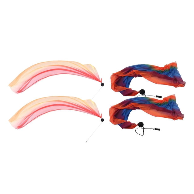 2 pares de bolas de lanzamiento Poi de velo de seda Yuyangstore Combo 23 traje de danza del vientre para mujer