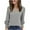 Gray, variant on BXINGOHAI V Neck Long Sleeve Shirts for Women Casual Fall Tops Lightweight Tunic Sweaters Fashion Clothes Army Green L