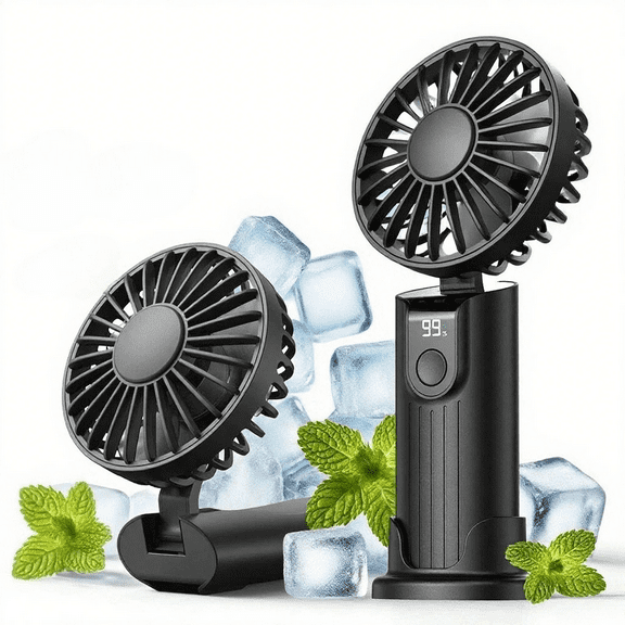 FungLam Portable Handheld Fan , 5000mAh Rechargeable Foldable Fan 3 in 1 Personal Fan , Pocket Travel Fans for Outdoor/Indoor Activities