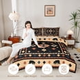 thumbnail image 3 of Homewish Boho Geometric Rhombus Twin Comforter Sets,Vintage Cabin Bedding Set,Brown Cream,Black Reversible,2-Piece,1 Comforter and 1 Pillowcase, 3 of 7
