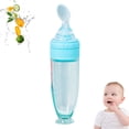 thumbnail image 1 of Alimentador de alimentos para bebés de silicona de 2 uds, botella de cereales exprimible con cuchara dispensadora, diseño de ventosa, 1 of 8