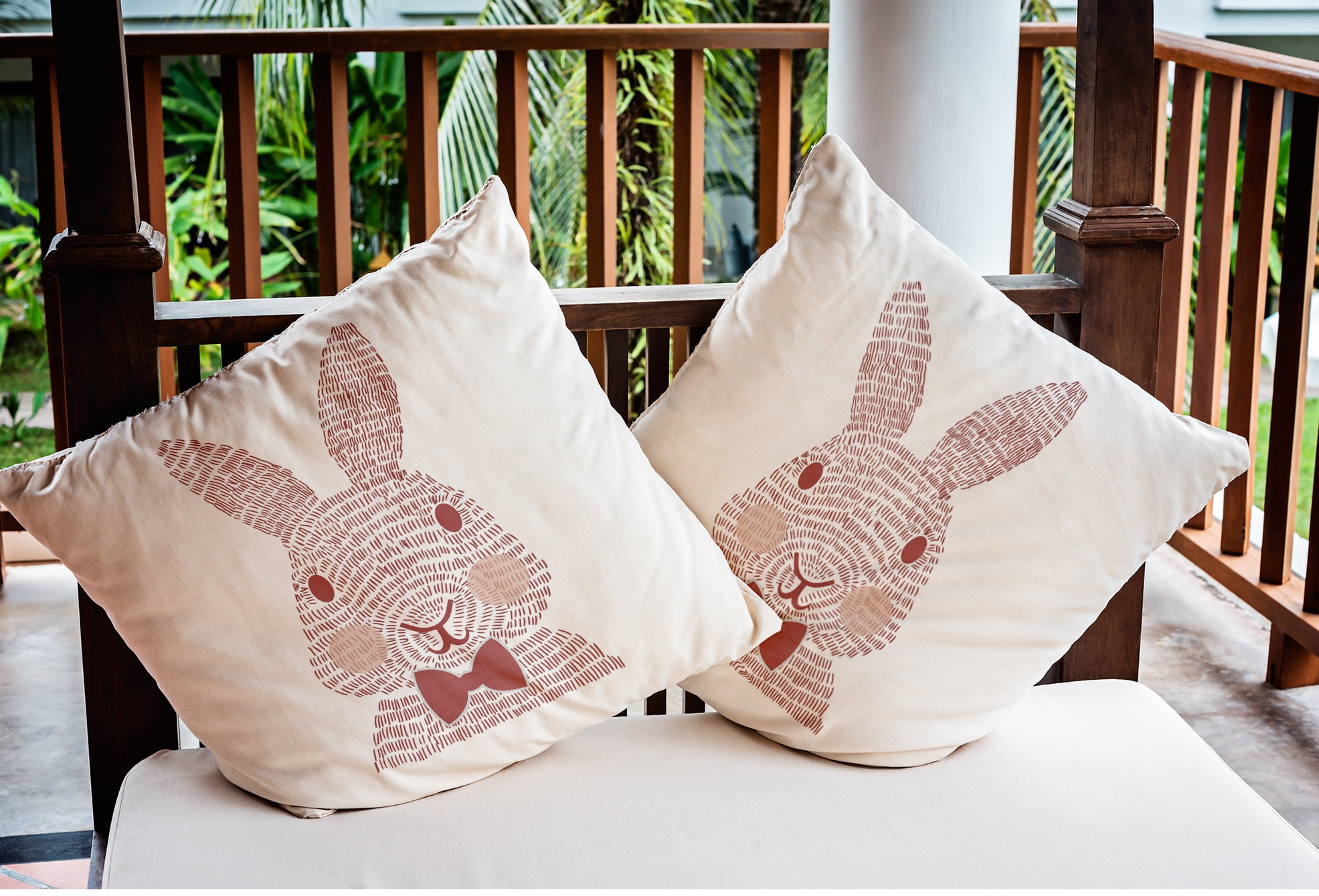 Simply Daisy 18 in x 18 in Animal Print Easter Polyester Throw Pillow