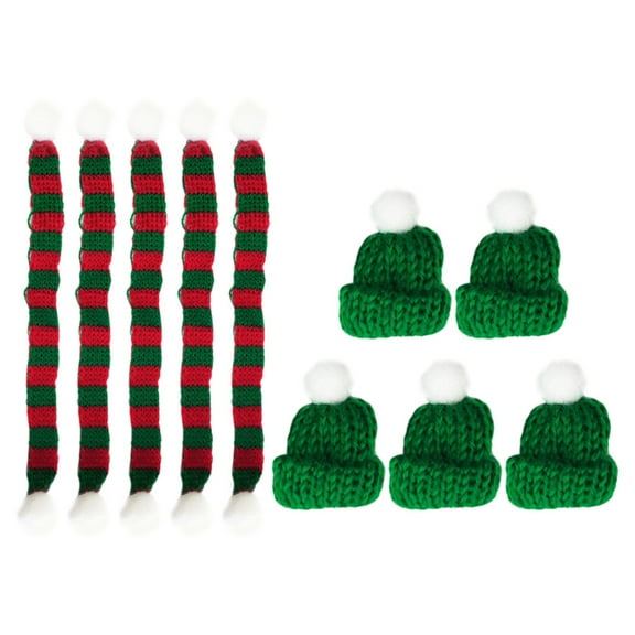 20 Pcs Holy Costume Xmas Mini Scarf Mini Hat and Scarf Mini Hats for Crafts Christmas Hat Plants Decor 23.00X1.00X1.00CM