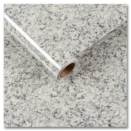 CRE8TIVE Granite Grey Contact Paper 24"x354" Large Size Marble Wallpaper Peel and Stick Self Adhesive Removable Granite Stone Glossy Removable Vinyl Film for Bathroom Kitchen Countertop Cabinet Home