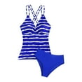 thumbnail image 5 of Womens Swimsuits Sexy Striped Push Up Separate Tankinis Set Blue Womens Bathing Suits L, 5 of 5
