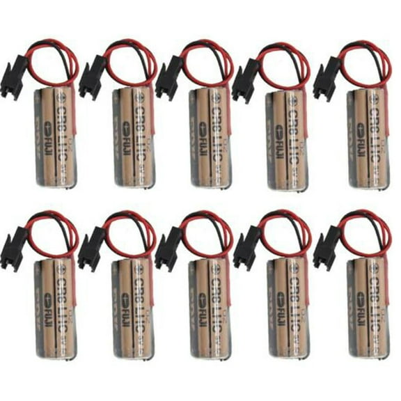 (Pack of 10) CR8.LHC 17450 3V Battery with Plug for Battery Memory Backup Power Source Water Meters Battery 2600mAh