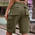 thumbnail image 6 of Cargo Shorts for Women Multiple Pockets Mid Rise Cute Pants Knee Length Streetwear Trendy Short Pant Half Trousers, 6 of 6