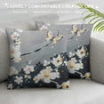 thumbnail image 3 of COMIO  Floral Pillow Case  Tan Gray Plum Blossom Flower Pattern Printed Pillowcases/Pillow Shams Standard Queen Size, 3 of 5
