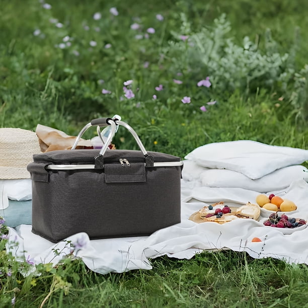 Xihbxyly Bolsa Térmica Plegable, Contenedor de Alimentos con Aislamiento, Portapícnic Portátil, Diseño Hermético para Alimentos Fríos y Calientes, Ideal para Camping, Barbacoas y Viajes Por Carretera