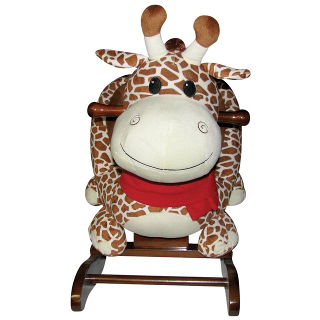 Charm Company Gerry Giraffe Children's Animal Toy Plush Wooden Frame Rocker