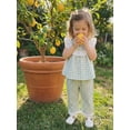 thumbnail image 6 of BemeyourBBs Toddler Baby Spring Summer Fall Clothes Cute Baby Girl Plaid Gingham 2 Pieces Outfit Sleeveless Lace Ruffled Tunic Shirt Babydoll Tank Vest Tops and Wide Leg Pants Set, 6 of 9