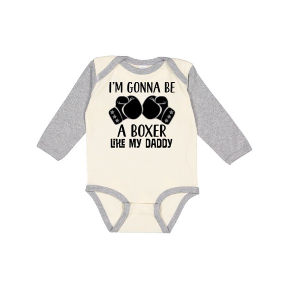 Inktastic Boxer Like Daddy Boxing Boys or Girls Long Sleeve Baby Bodysuit
