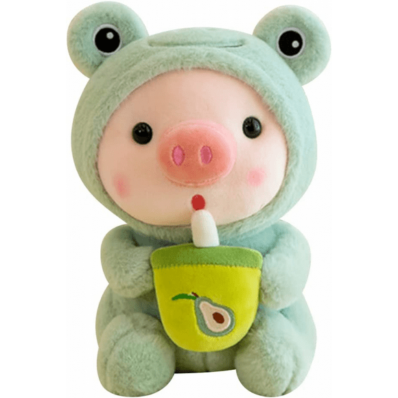 Filled with double-sided plush toys Milk tea Piglet plush toys Cute cartoon animals Piglet plush toys Soft bottle Piglet doll sleeping plush pillow
