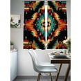 thumbnail image 4 of Boho Orange Teal Sheer Curtains 72 Inch Length 2 Panels Set for Living Room/Bedroom, Geometric Vintage Southwestern Ethnic Curtain Sheers Drapes Rod Pocket Curtains Window Treatment Set 52''x72''x2, 4 of 7