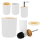 thumbnail image 4 of Juego completo de 6 jaboneras blancas, soporte para cepillos de dientes, taza y botella de loción para artículos esenciales del hogar para el baño, 4 of 8