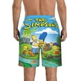 thumbnail image 3 of Men's Simpsons Beach Shorts Hot Summer Swim Trunks Sports Running Bathing Suits with Mesh Lining, 3 of 8