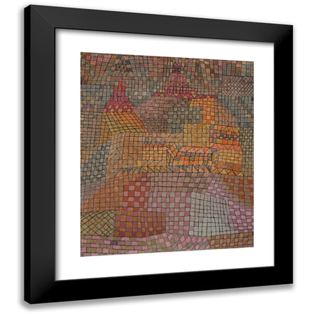 Paul Klee 12x14 Black Modern Framed Museum Art Print Titled - Stadtburg Kr. (Town Castle Kr.) (1932)