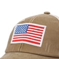 thumbnail image 4 of Lispipm Classic Low Profile Baseball Cap for Men Women Adjustable Cotton Hats with USA Flag Pattern Unisex Outdoor Sport Caps Brown, 4 of 6