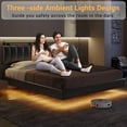 DICTAC Queen Floating Bed Frame with LED Lights and Wall Mounted