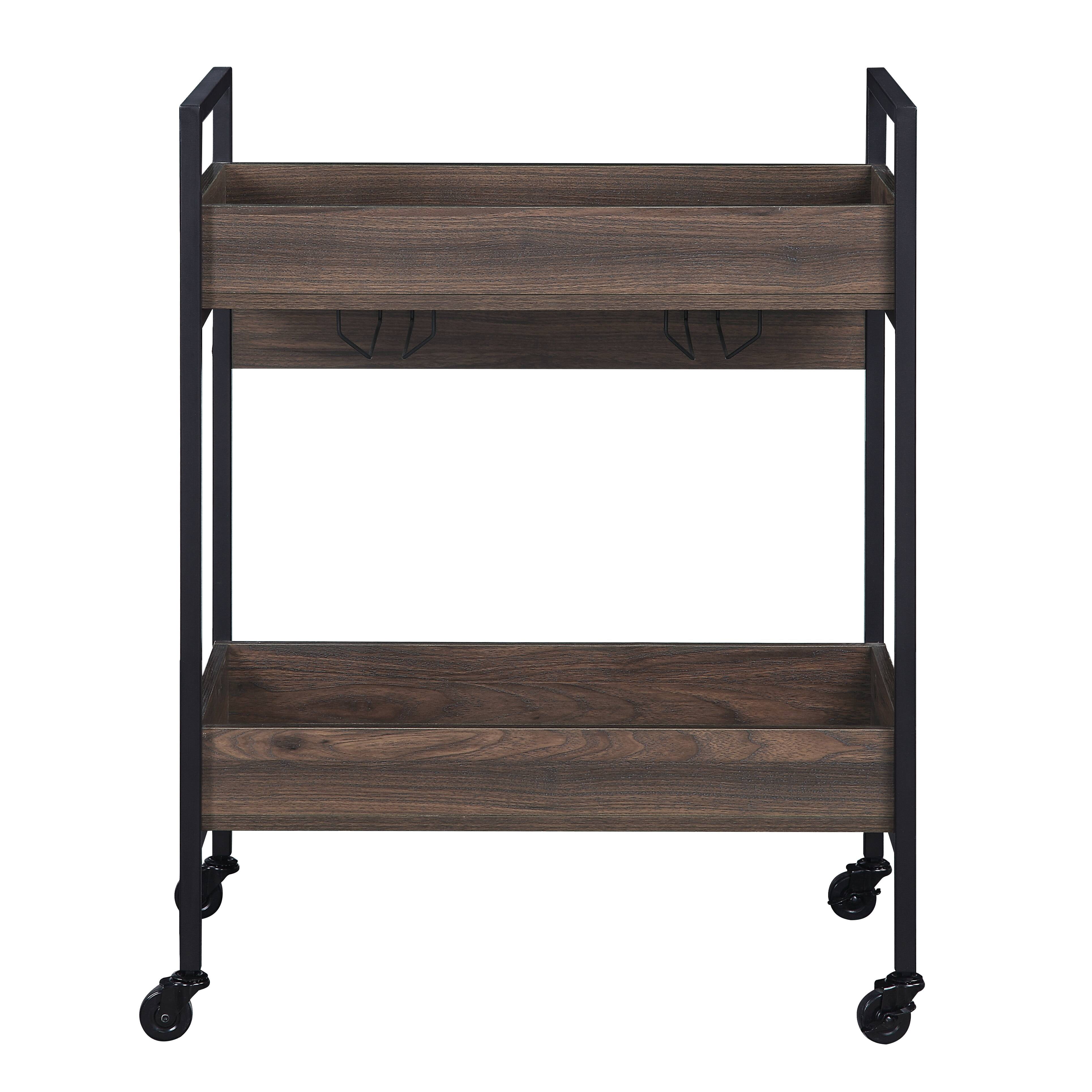 Serving Cart Walnut & Black Finish