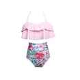 thumbnail image 2 of ITFABS Mother Daughter Swimsuit, Padded Bikini Set, Ruffle Floral Bathing Suit, 2 of 2